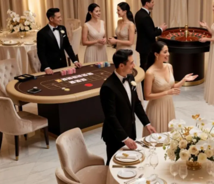 Zespół NAXSOL ENTERPRISES LTD przy elegancznie zaaranżowanym stole eventowym